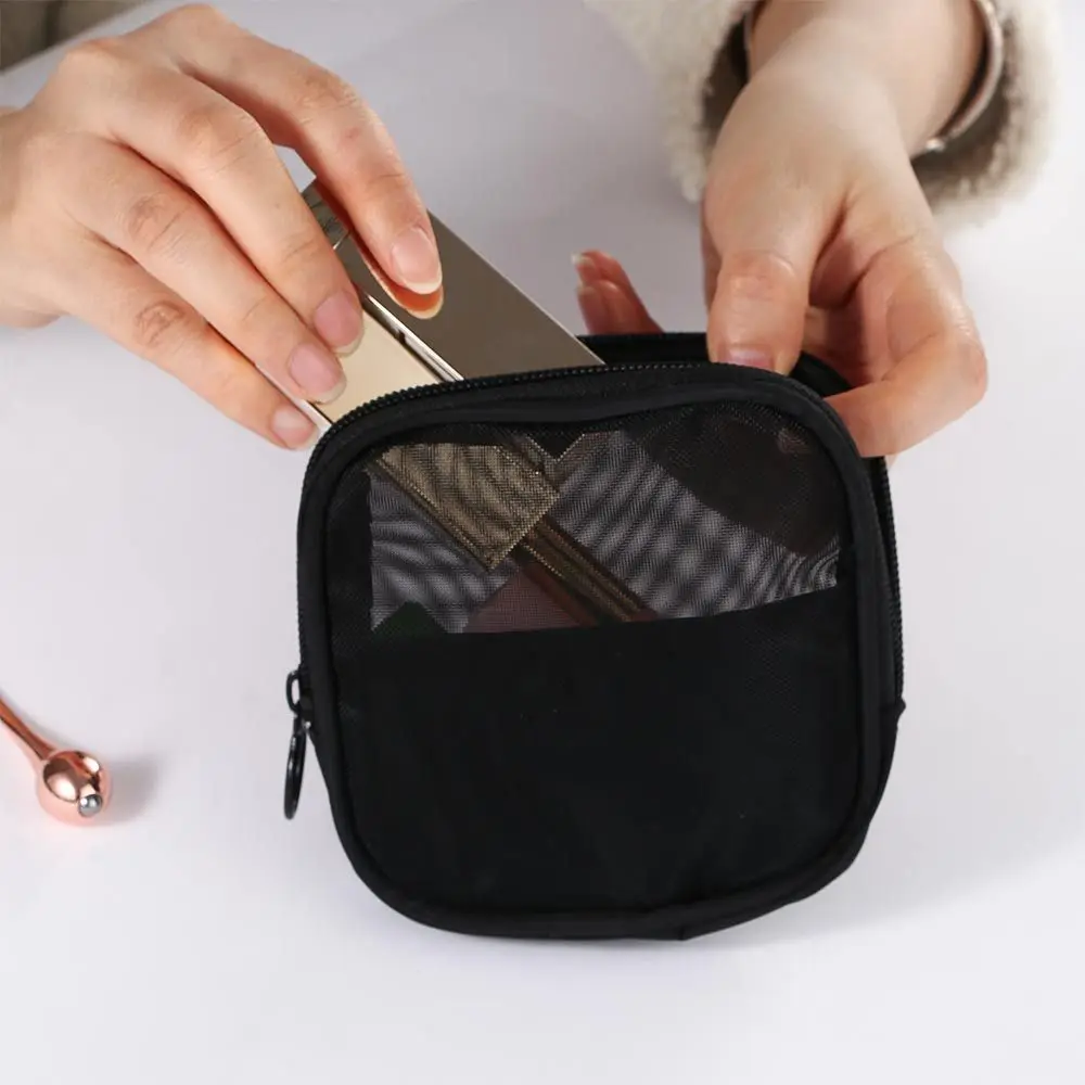 Women Mesh Fashion Breathable Makeup Bag Cosmetic Pouch Organizer Digital Storage Bag