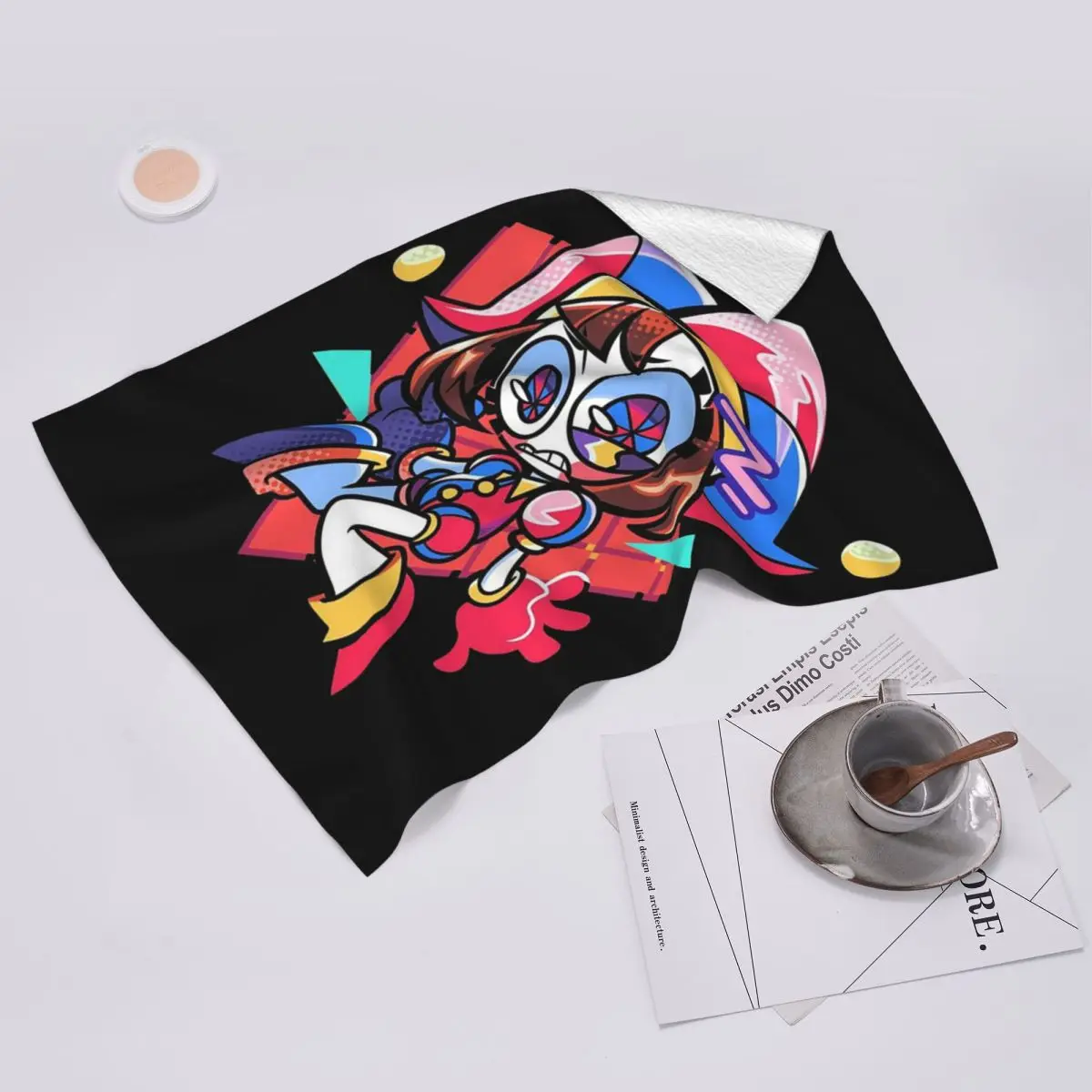 Custom Cute Pomni - The Amazing Digital Circus Girls Y2k Basic Soft Face Towel Quick Dry Pool Bath Cotton Towels Absorbent