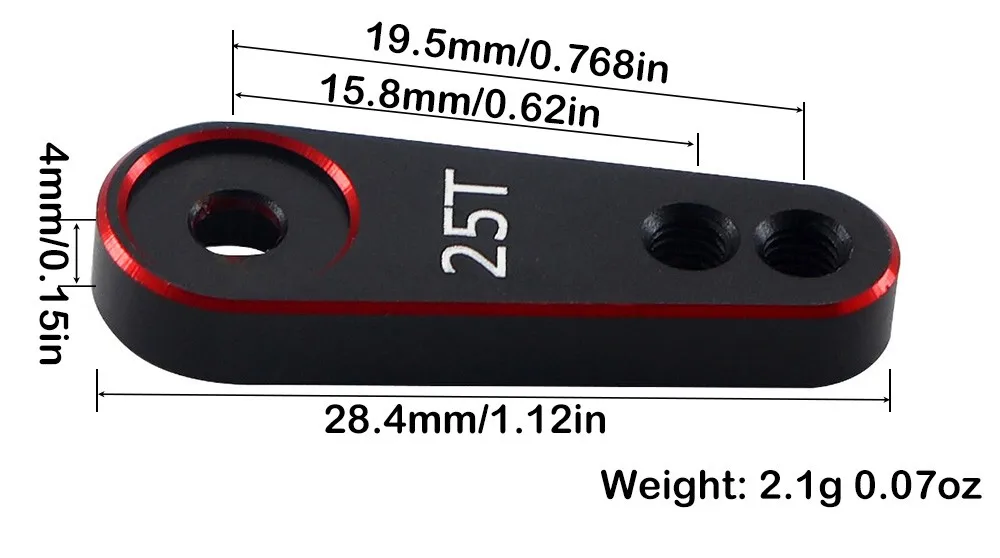 Aluminum 25T Servo Arm Steering Horn For TRX4 Axial SCX10 Tamiya 1/10 1/8 RC Crawler Truck Futaba Savox Emax HSP Servo Motors