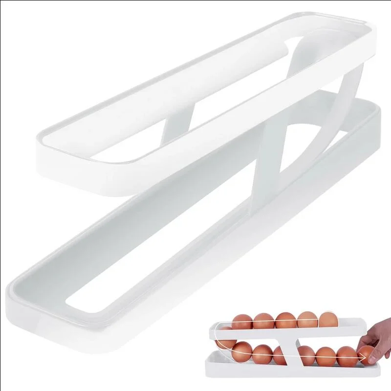 

Automatic Rolling Egg Holder Rack Fridge Egg Storage Box Egg Container Kitchen Refrigerator Egg Dispenser Fridge Organizer