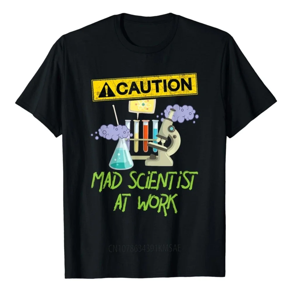 CAUTION Mad Scientist At Work - Funny Science Scientist's T-Shirt  Graphic T Shirts  Women Clothing  Camisetas