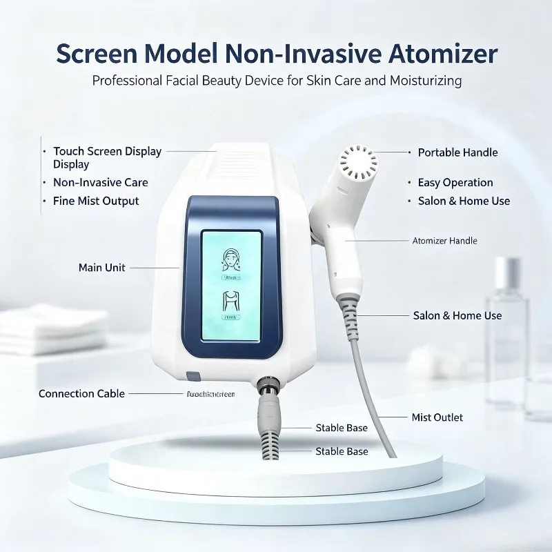 Non Invasive Facial Nebulizer Gene Gun Moisturizing Anti Aging Lifting Salon Home Skin Rejuvenation Beauty Import Device
