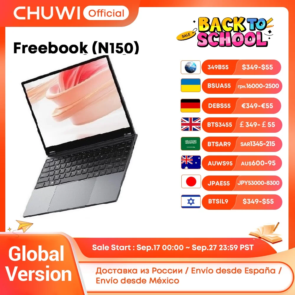 CHUWI FreeBook 2 in 1 Tablet portatile 13.5 FHD Touch Screen Intel N150 / N100 12GB / 16GB LPDDR5 512G SSD WIFI 6 2256*1504
