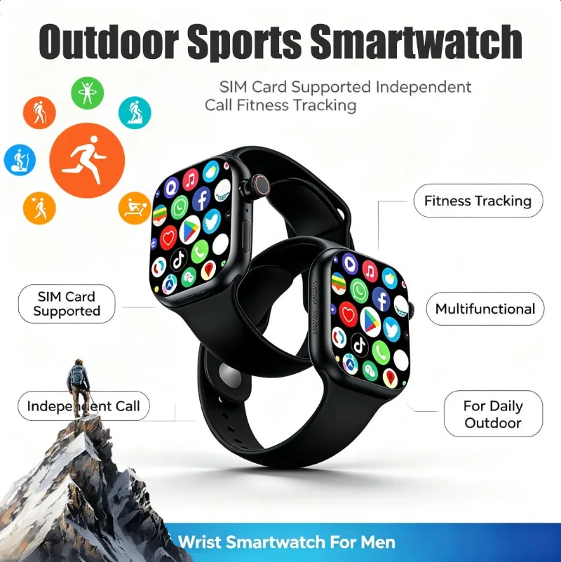 Multifunctional Sports Smartwatch, Independent Call Multi-Sport Modes Fitness Tracking Sleep Monitor Large Storage Wrist Watch