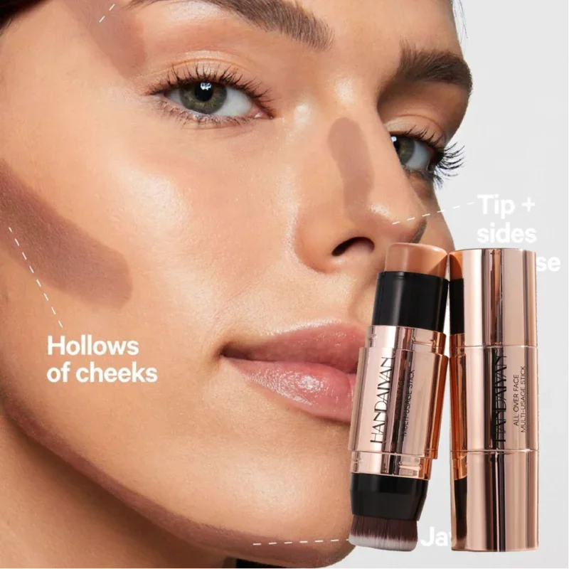 

Double Head Highlighter Stick Natural Waterproof Silky Smooth Stereoscopic Nose Shadow Concealer Makeup