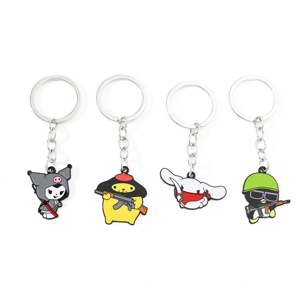 Sanrio Series Keychain Creative Funny Keychain Super Cute Gangster Keychain Fashionable Cartoon Keychain Pendant Gift