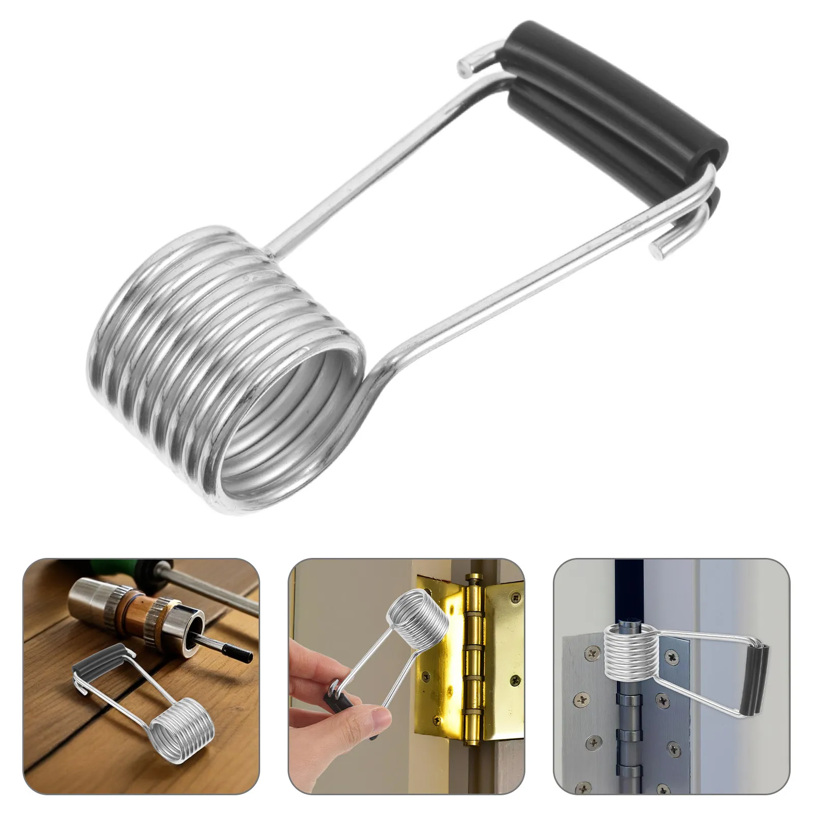 5Pcs Automatic Door Closer Butterfly Spring Self Closing Hinge Rubber Bumpers Cabinet Door Closing Spring Torsion Replacement