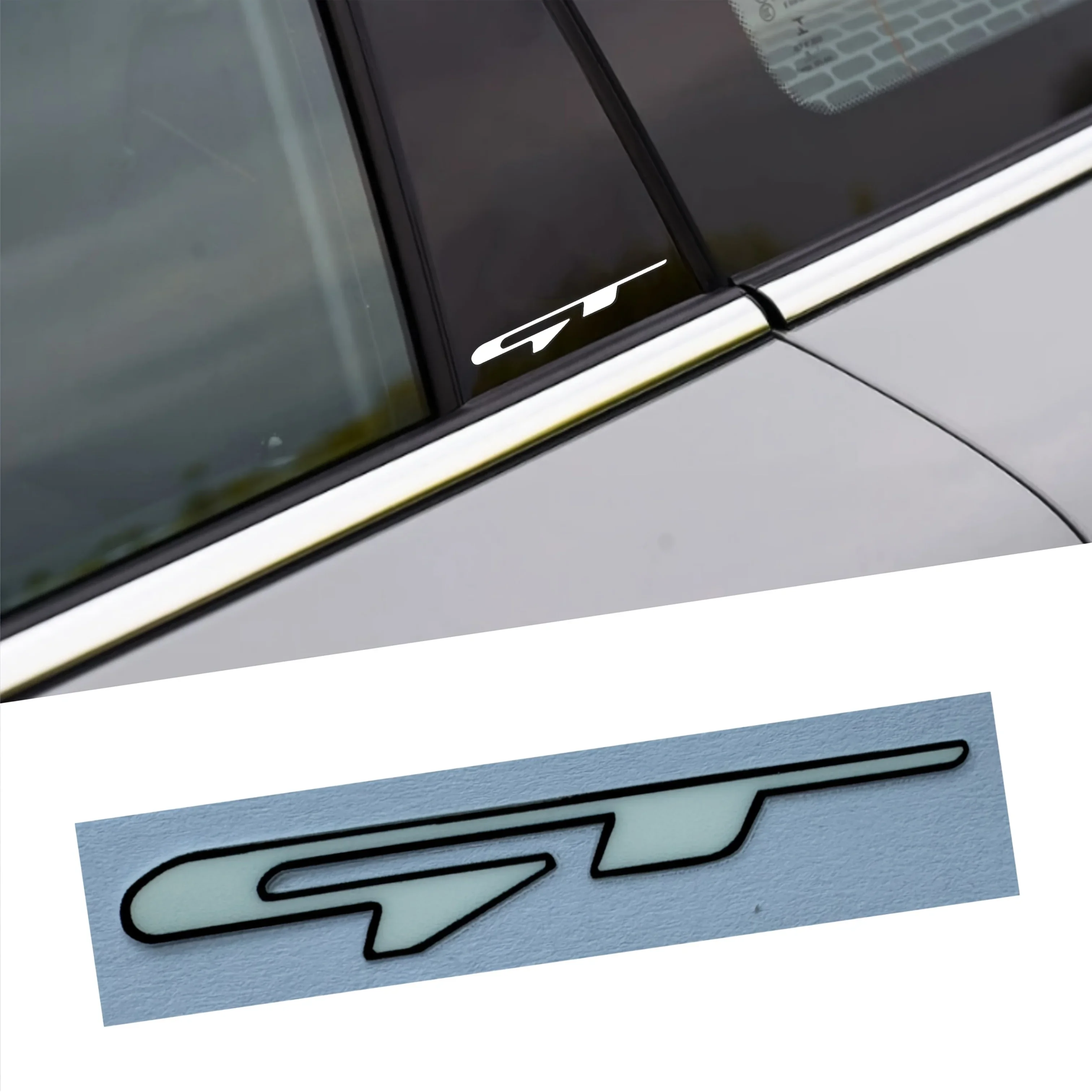 4 PÇS/SET "GT" adesivo para motocicleta de carro, decalque de logotipo esportivo, acessório de personalização externa de moto automática