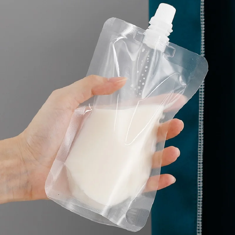 2.5KG Travel Drink Spout Pouches Transparent Plastic Bags Sealed Juice Storage Bag Beverage Summer Ice Cold Drink Pouch Portable