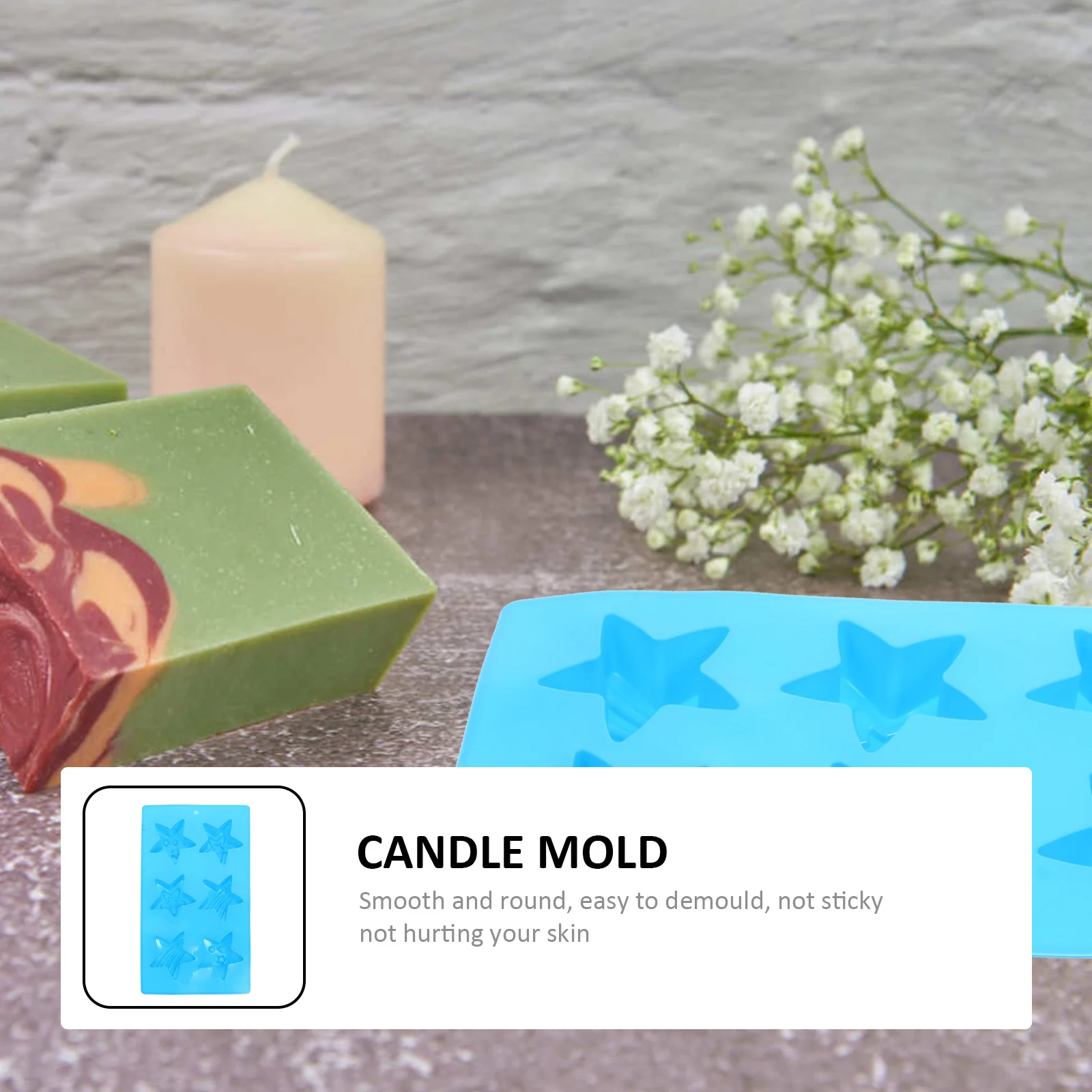 

Five-Pointed Star Soap Mold Silicone Non-Stick DIY Handmade Mold Soap Making Epoxy Resin Crystal Craft Tool