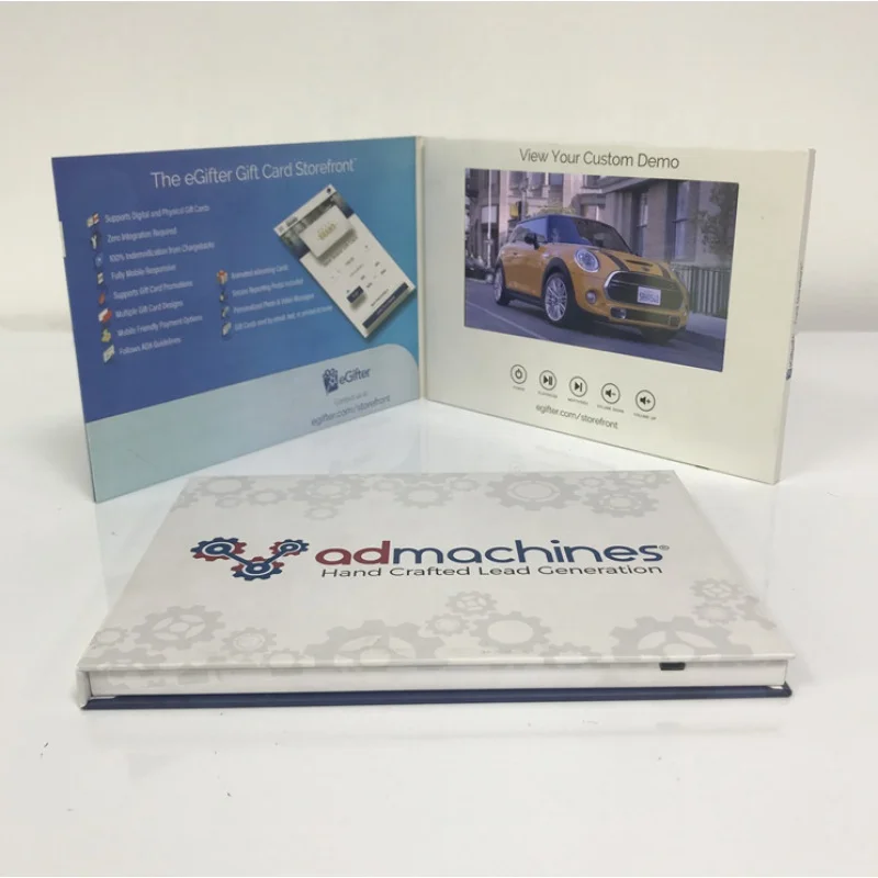 custom.Custom Promotional Digital a5 inch Hardcover lcd Video Book Brochure For Advertising