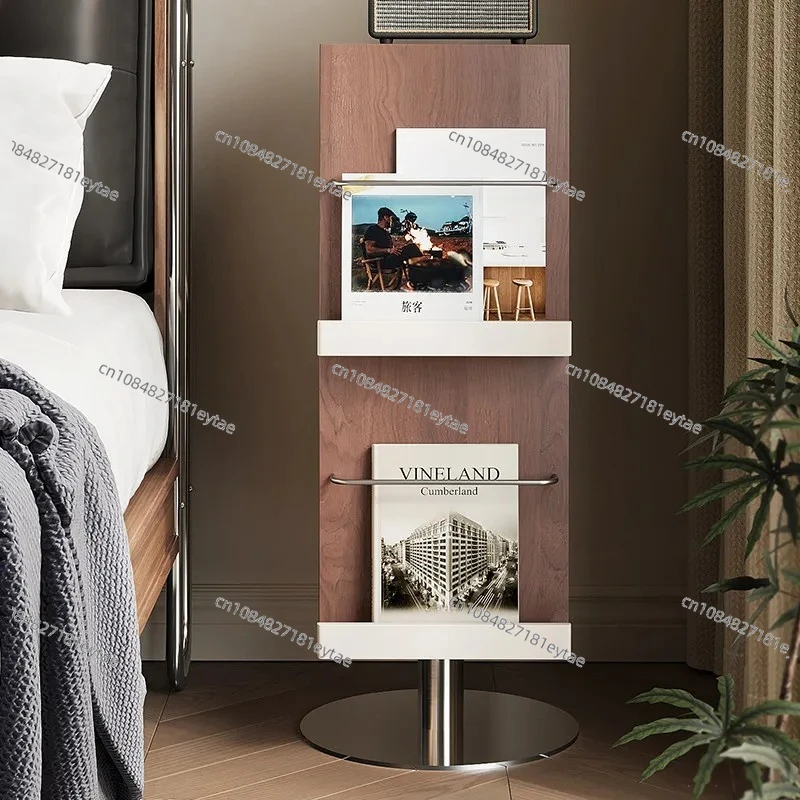 Rotating bookshelf antique living room bookshelf floor shelf newspaper shelf