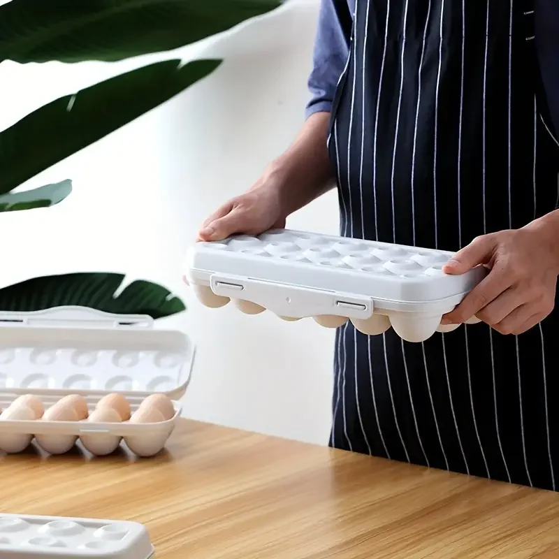 

1pc Acrylic Egg Storage Tray With Lid Food Grade Plastic Egg Storage Box Egg Refrigerator Preservation Box Kitchen Accessories