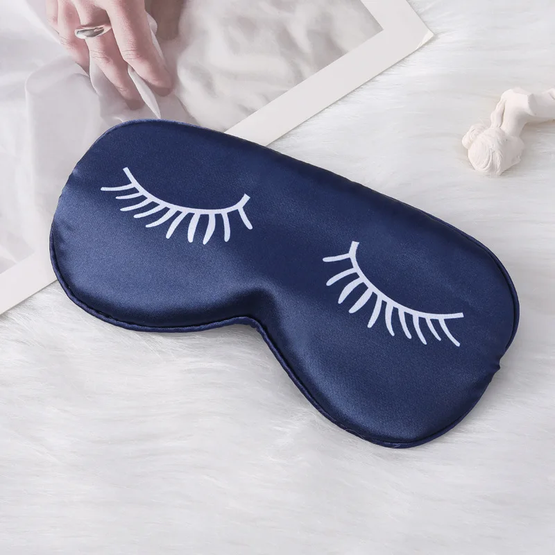 Cartoon Eyelash Silk Sleep Mask Alleviates Fatigue Comfort Eyeshade Eye Cover Home Lunch Break Travel Sleeping Eye Mask Eyepatch