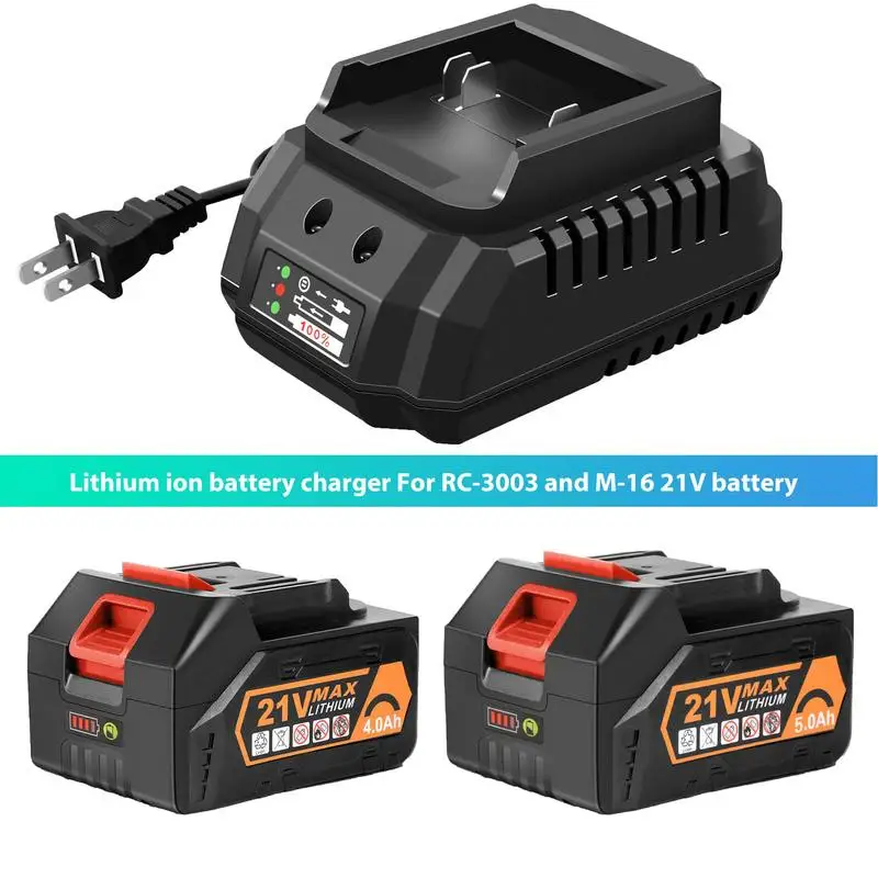 Electric Drill Battery Charger 21V High Power Smart Lithium Ion Charger Electric Tool Battery Charger With Fast Charging Wrench