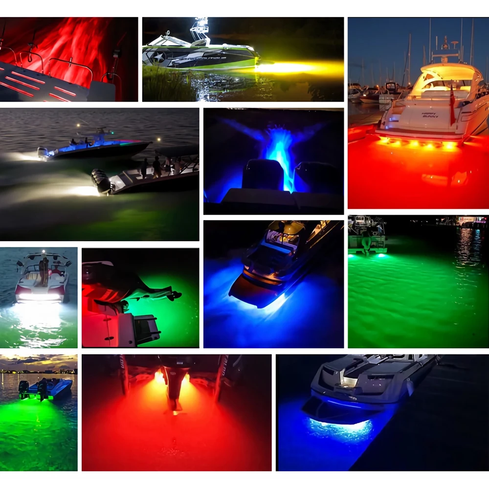 1/2 pcs Boat Underwater Lights LED 12V 24V Marine Navigation Lights Yacht Lamp Waterproof Red White Blue Green