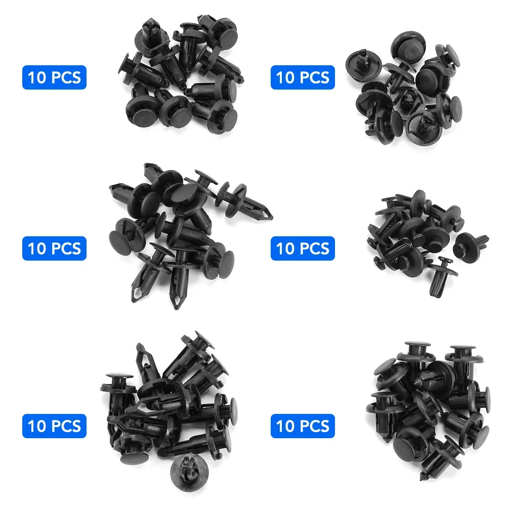 100Pcs Auto Fastener Clip Car Fender Push Retainer Pin Rivet Bumper for Door Trim Panel Retainer Fastener Kit