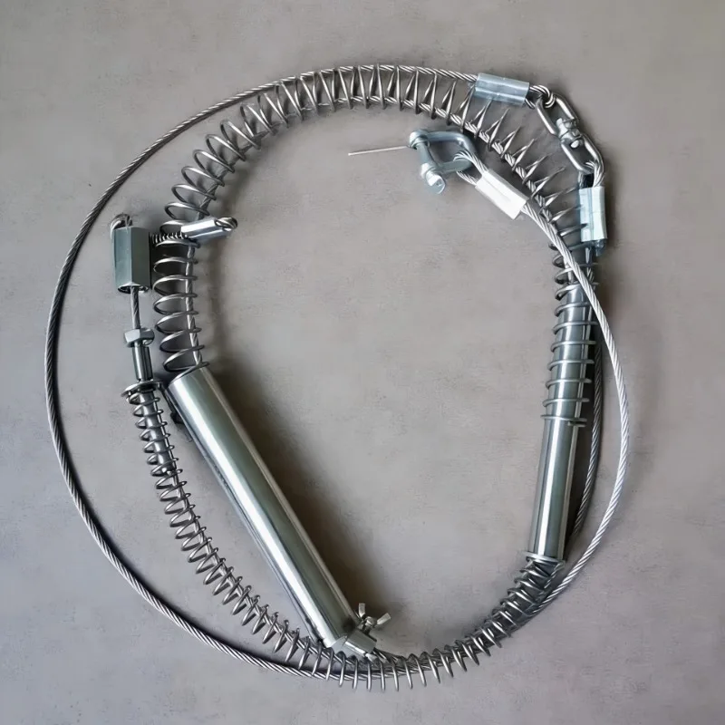 1PC Wild Boar Trap Spring Replacement with Nuts Wire Rope Diameter 4mm Stronger Spring for Trapping