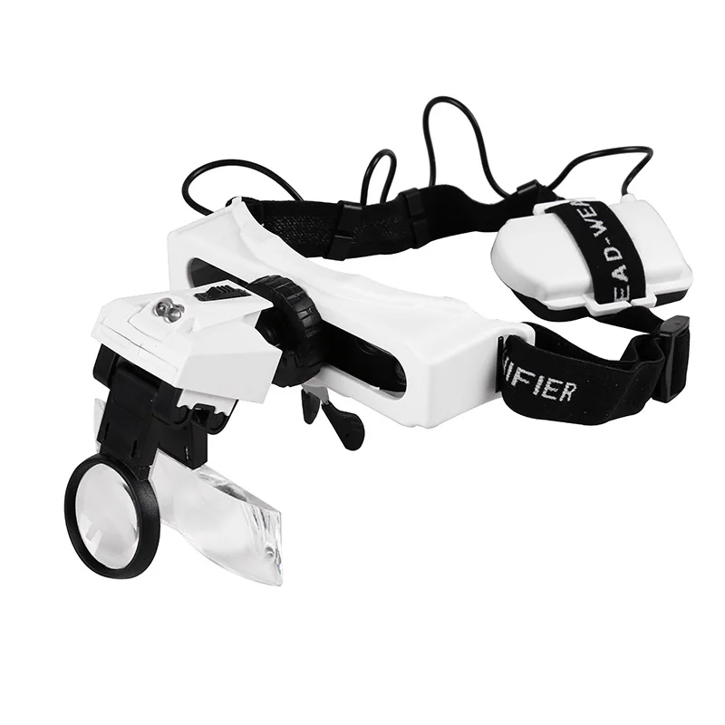 1X-28X Magnifying Glasses LED Light Lamp Head Loupe Jeweler Headband Magnifier f Jeweler Repairing Third Hand Watch Repair Lupes