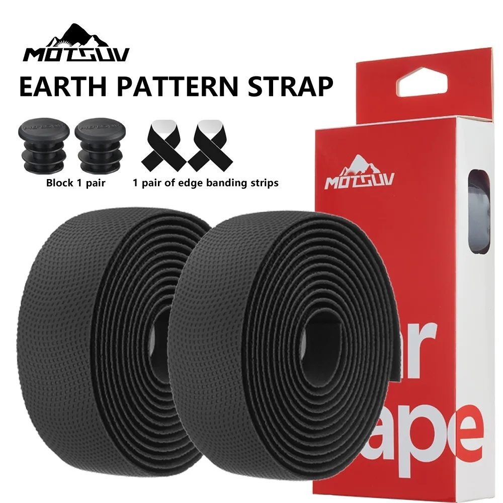 

MOTSUNew EVA Bar Tape High Tenacity Handlebar Tape Adhesive Bike Handle Tape Shock Absorbing Bar Tape With Hole for Road Bike