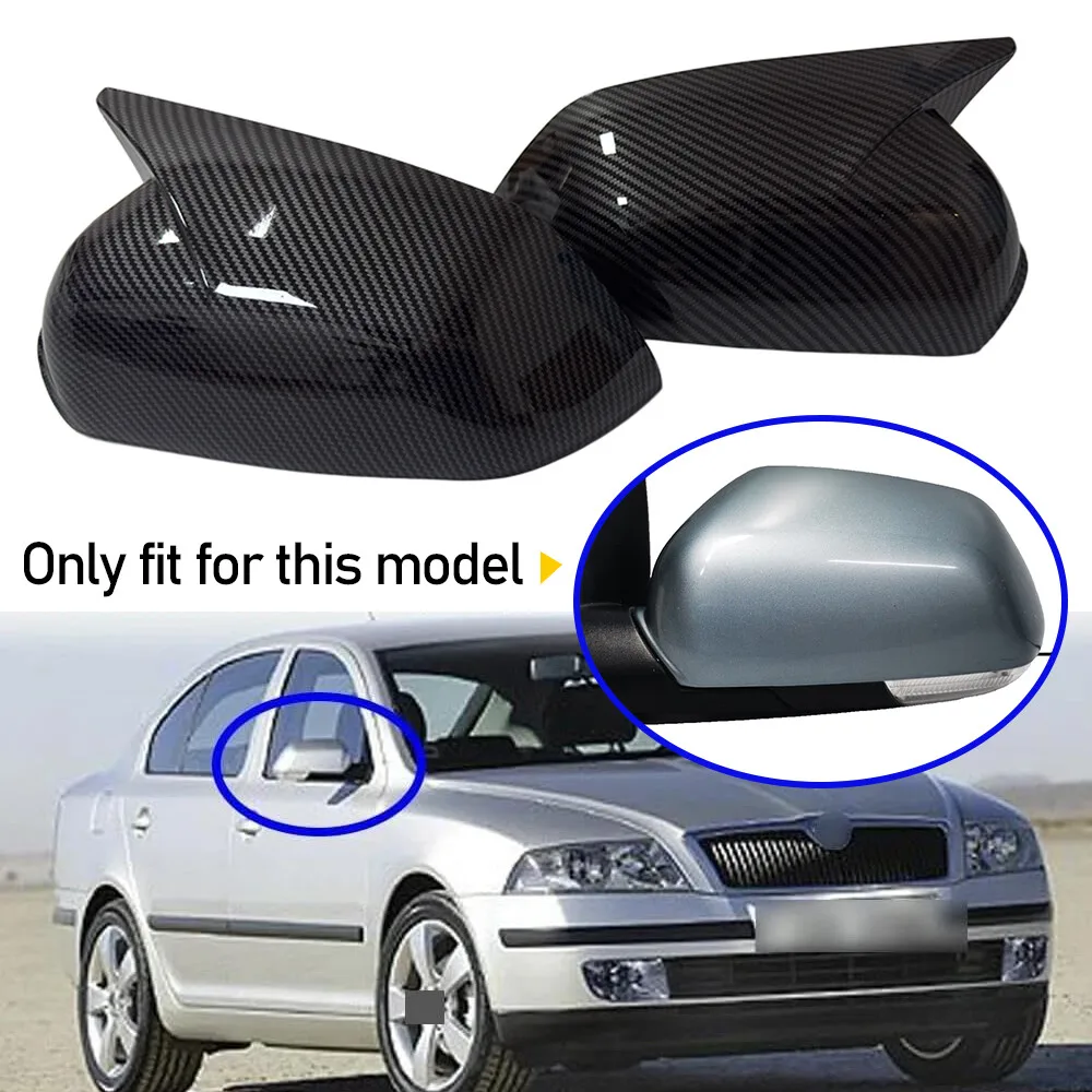 

2PCS For Skoda Octavia MK2 A5 2004-2008 Rearview Side Mirror Cover Wing Cap Exterior Door View Trim Car Decoration Accessories