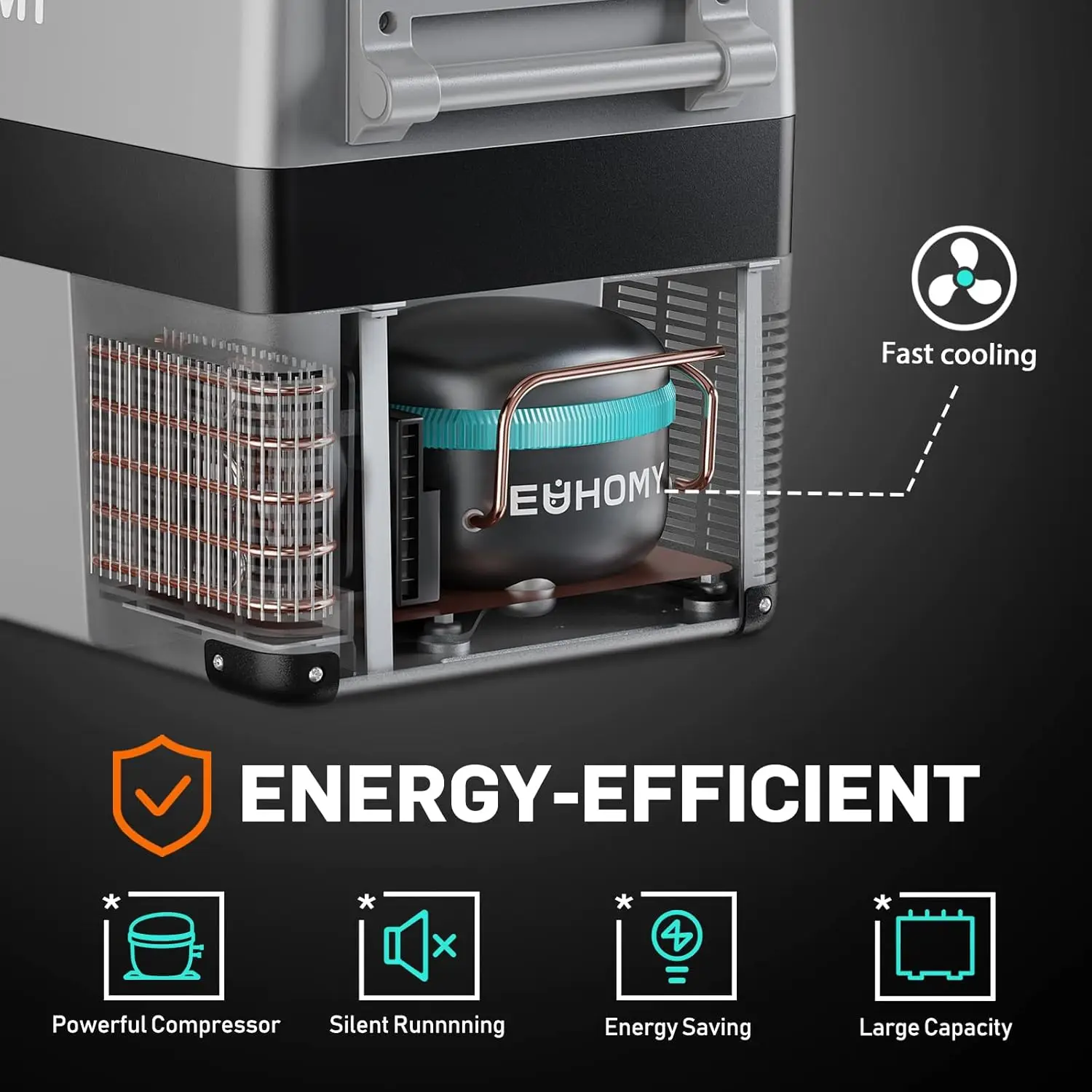 Lodówka 12 V, chłodnica elektryczna 48QT(45 l), sterowanie aplikacją na lodówkę 12 V, chłodnica -4℉~68℉, Przenośna zamrażarka 12/24 V DC 110-240 V AC