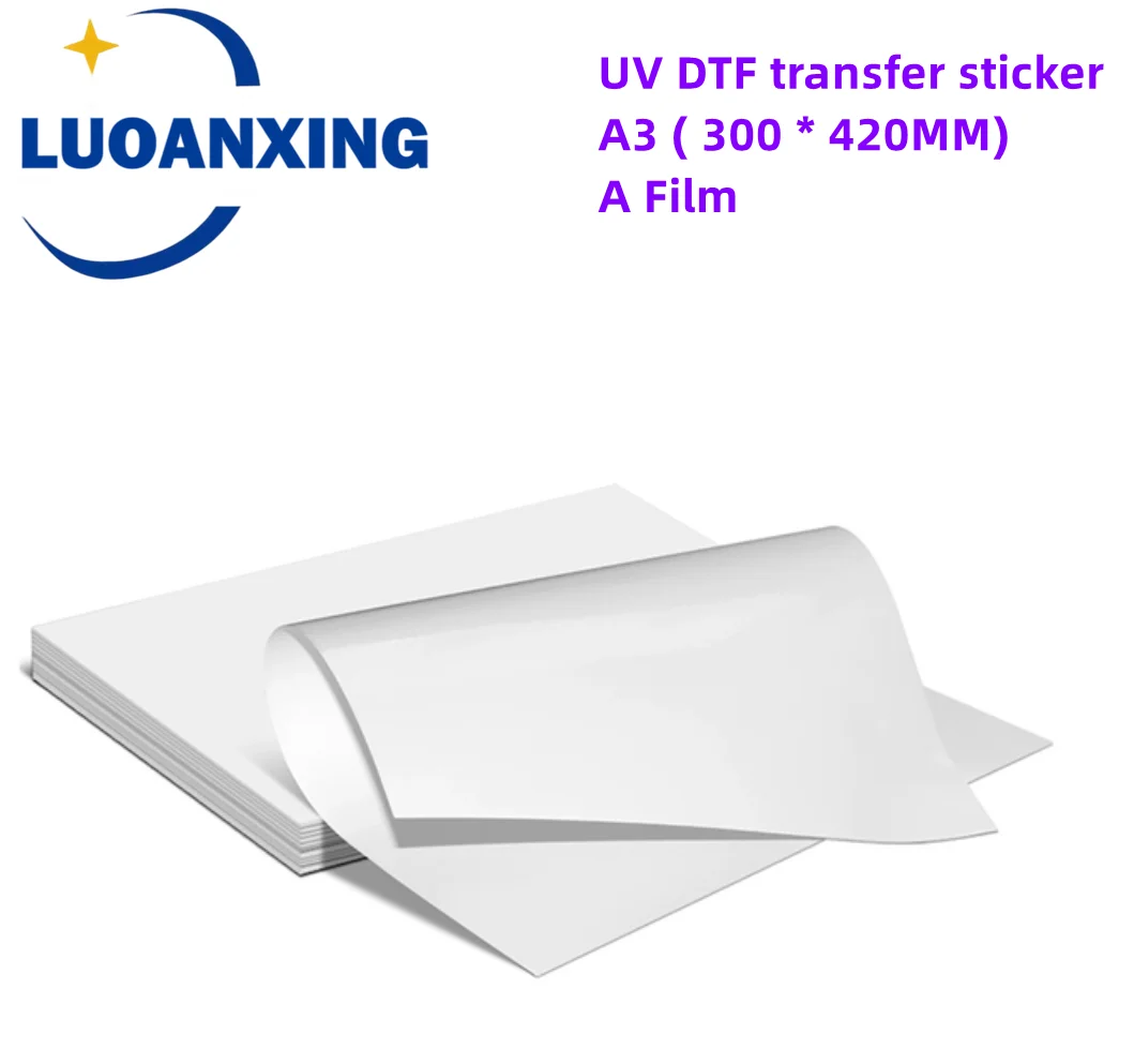 UV DTF AB film transfer sticker UV DTF printer direct printing to A film to plastic silicone metal acrylic glass leather