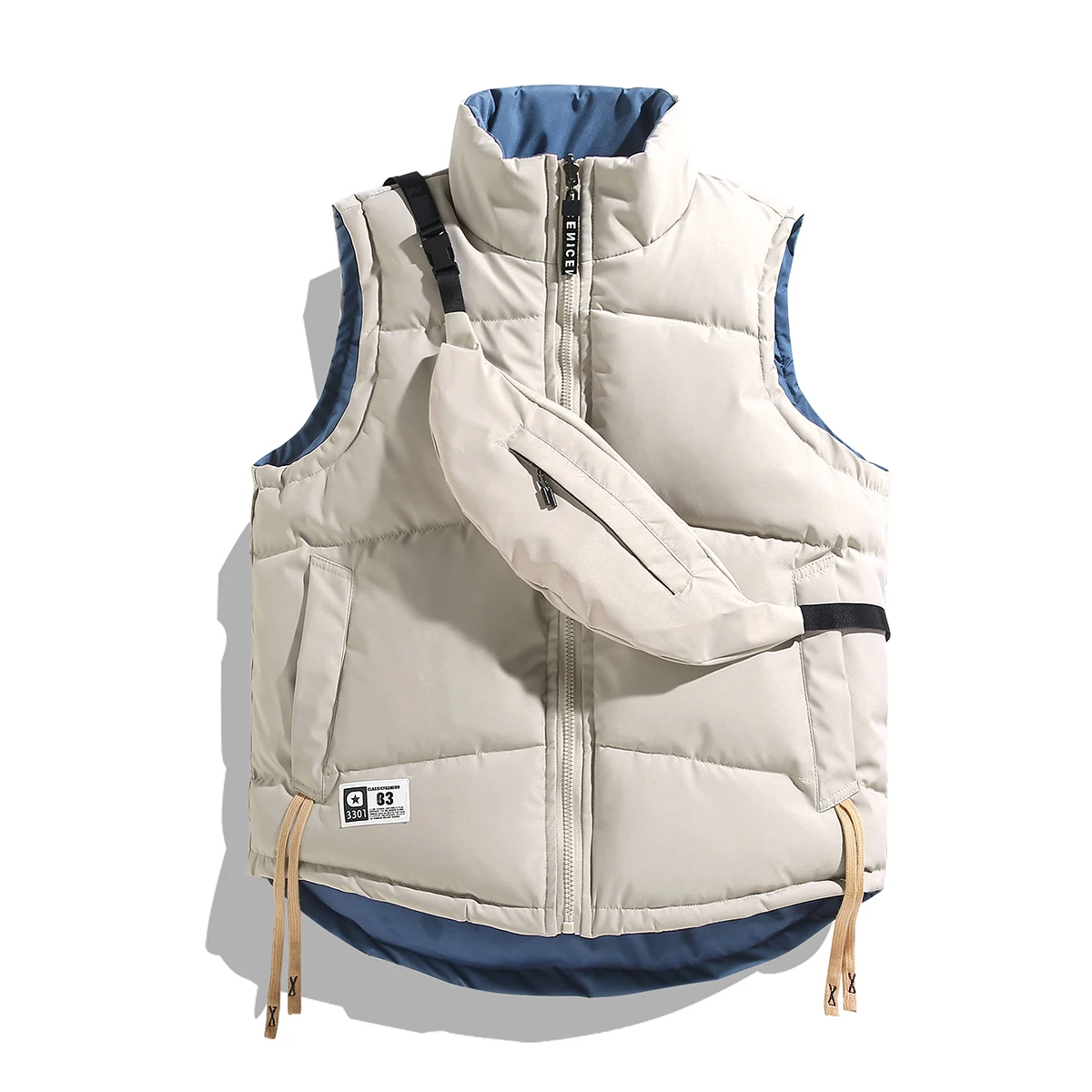 

Men' Sleeveless Vest Jackets Winter Fashion Male Cotton-Padded Vests Coats Men Warm Waistcoats