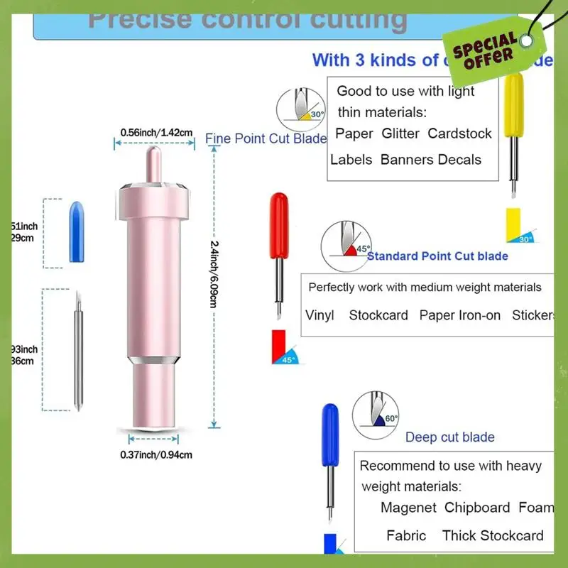 Classy-Fine Point Blade Housing Deep Cut Blade Replacement Compatible With 3 Explore 3 Air 2 For Craft Work Card