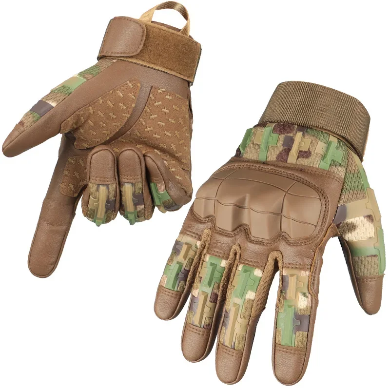 Full-Finger Tactical Training Gloves Non-Slip Touchscreen-Compatible Wear-Resistant Gloves for Outdoor Sports Hiking & Gardening