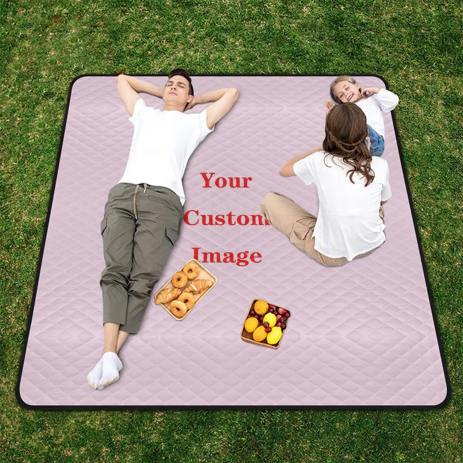 Aangepaste Afbeelding Picknickmat Verdikte Waterdichte Stranddeken Camping Tent Grasland Mat Outdoor Camping Vloer Mat Slaapkussen Nieuw