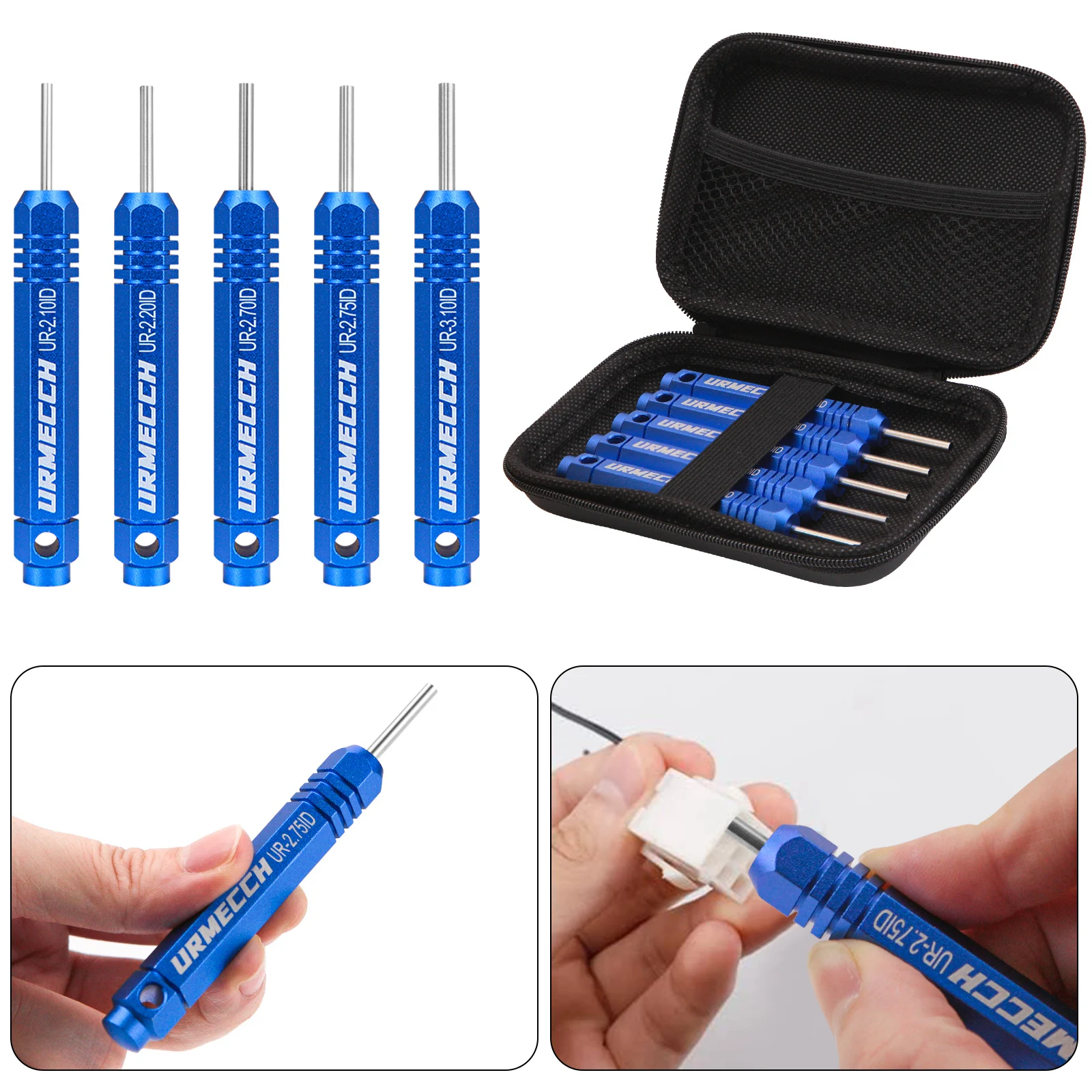 Extractor Tools Removal Tools Kit for JST/AMP /Molex Pin and Socket Connectors Male and Female Connector Tube Type Pin Extractor