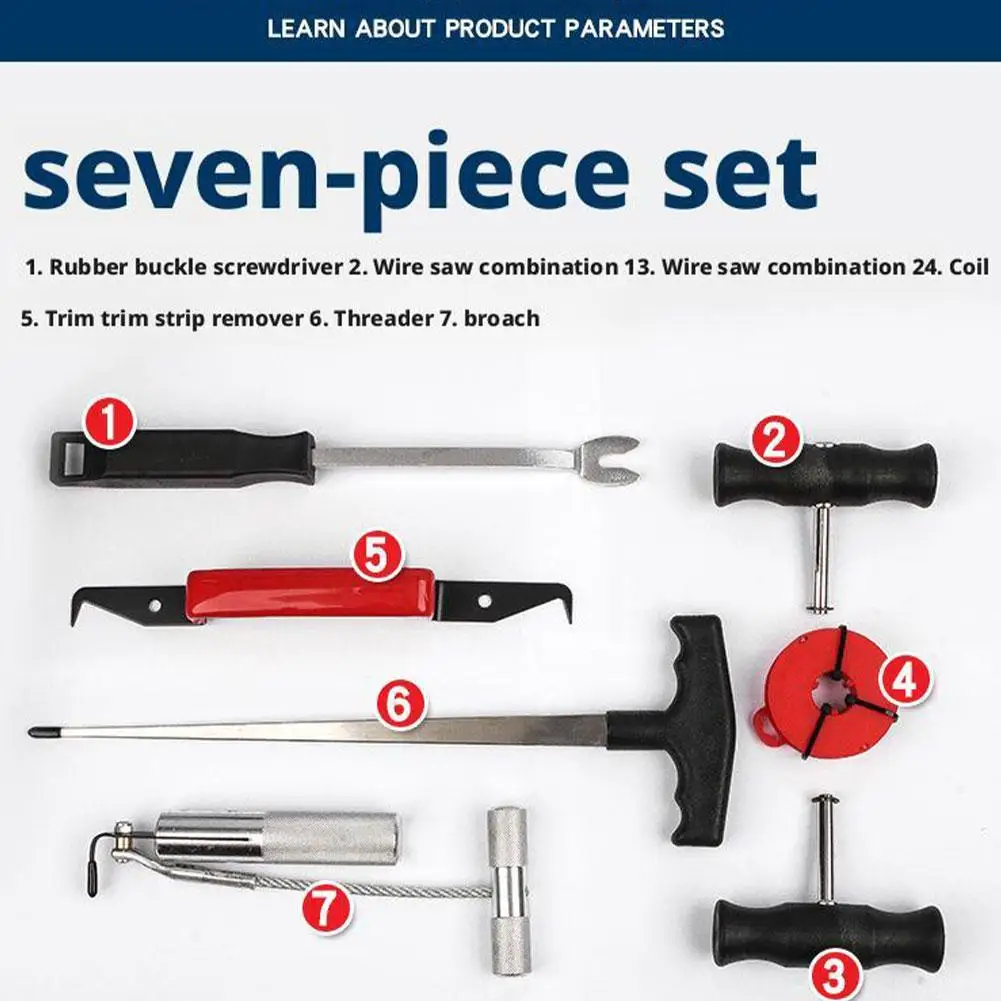 

1Sets Car Glass Windshield Removal Tool Car Window Puller Kit Glass Removal Glass Hand Repair Single Knife Parts Z4Y9