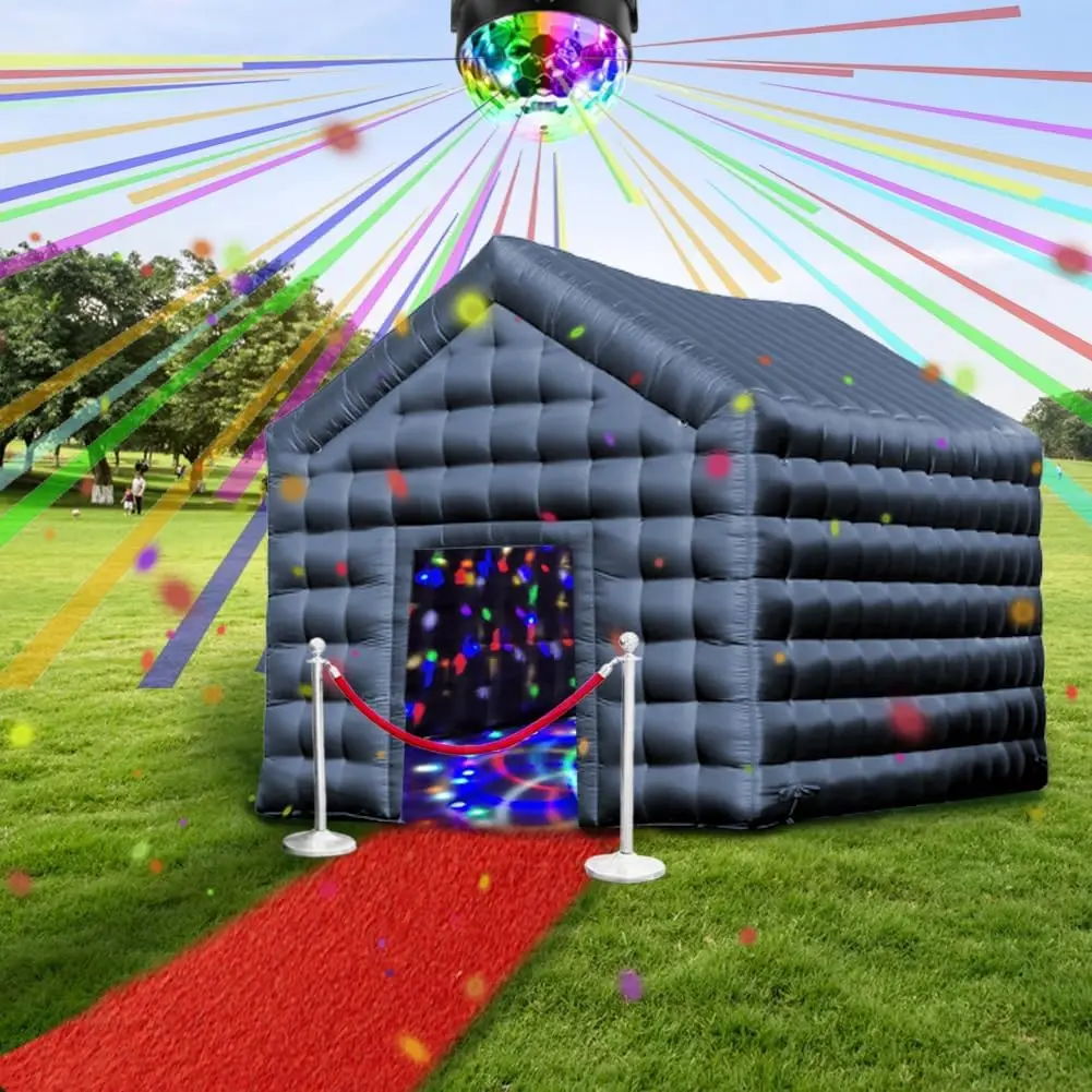 Inflatable Nightclub Cube Tent With LED Color Lights, Suitable For Birthday Parties/Friend Gatherings