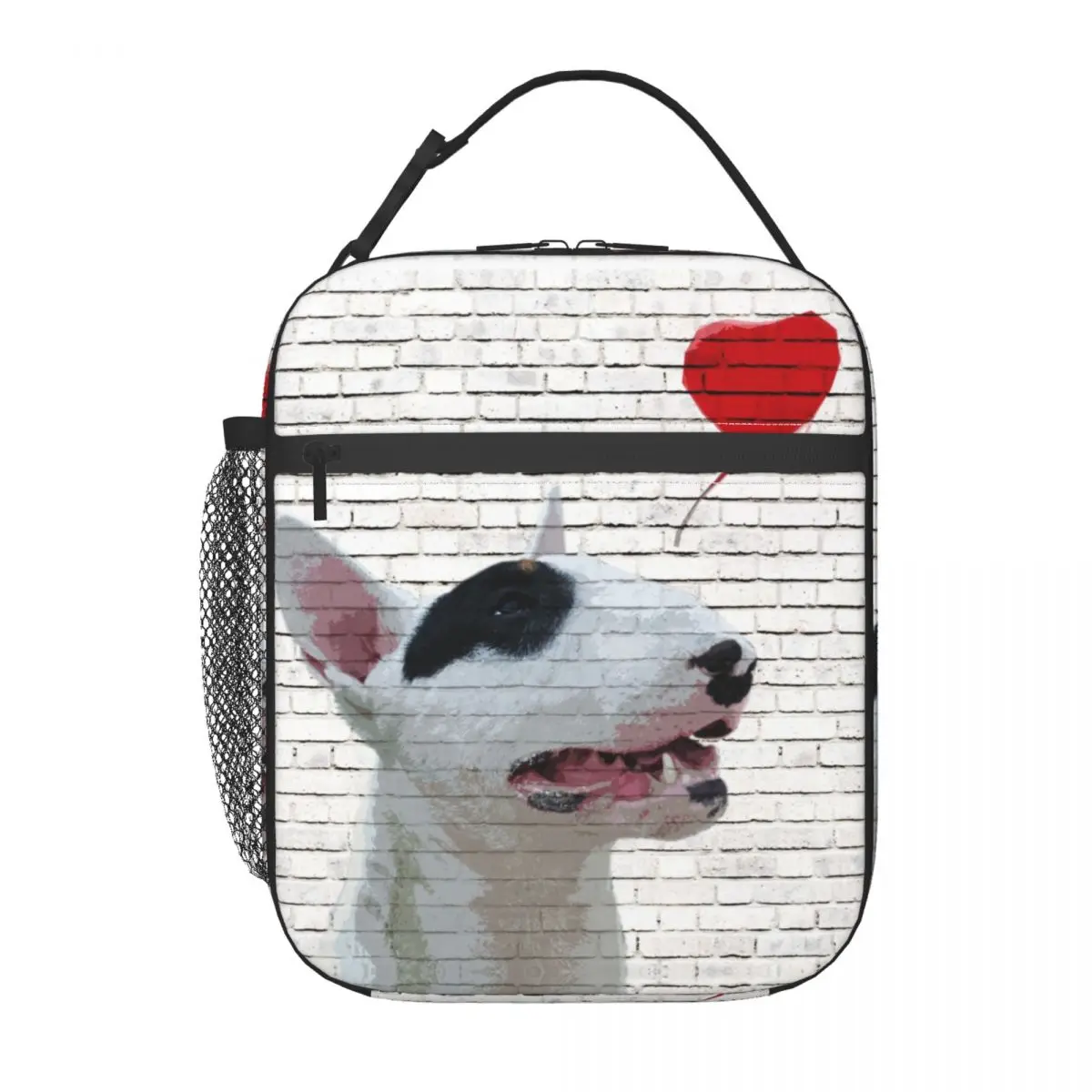 English Bull Terrier Banksy Style Thermal Insulated Lunch Bags Dog Fan Art Lunch Tote for Outdoor Picnic Storage Food Box