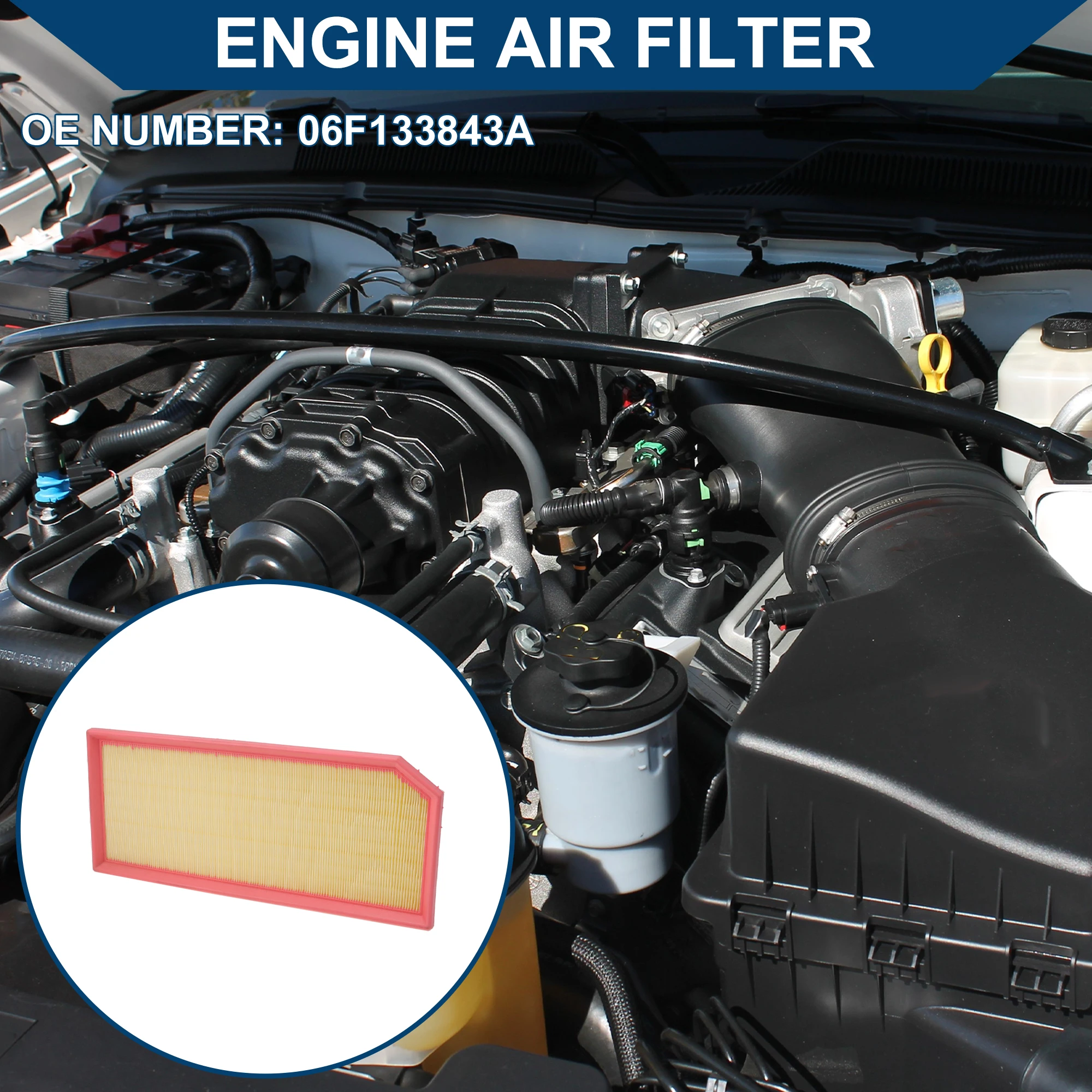 X فلتر هواء المحرك Autohaux رقم 06F 133843 أ لسيارة أودي A3 قاعدة 2.0L L4 - غاز 2006-2008 1 قطعة
