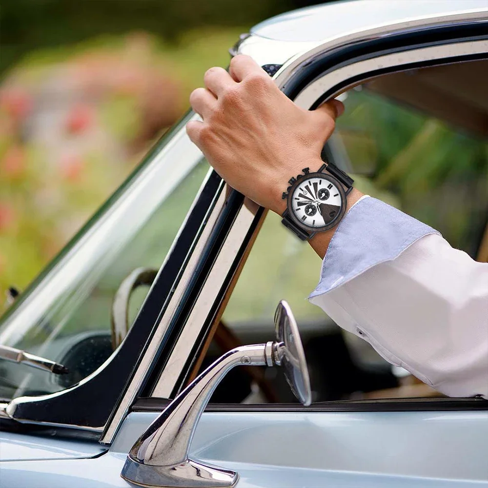 KityKiss стальные и деревянные многофункциональные мужские часы с двойным часовым поясом, повседневные модные кварцевые часы, высококачественные подарочные деревянные часы