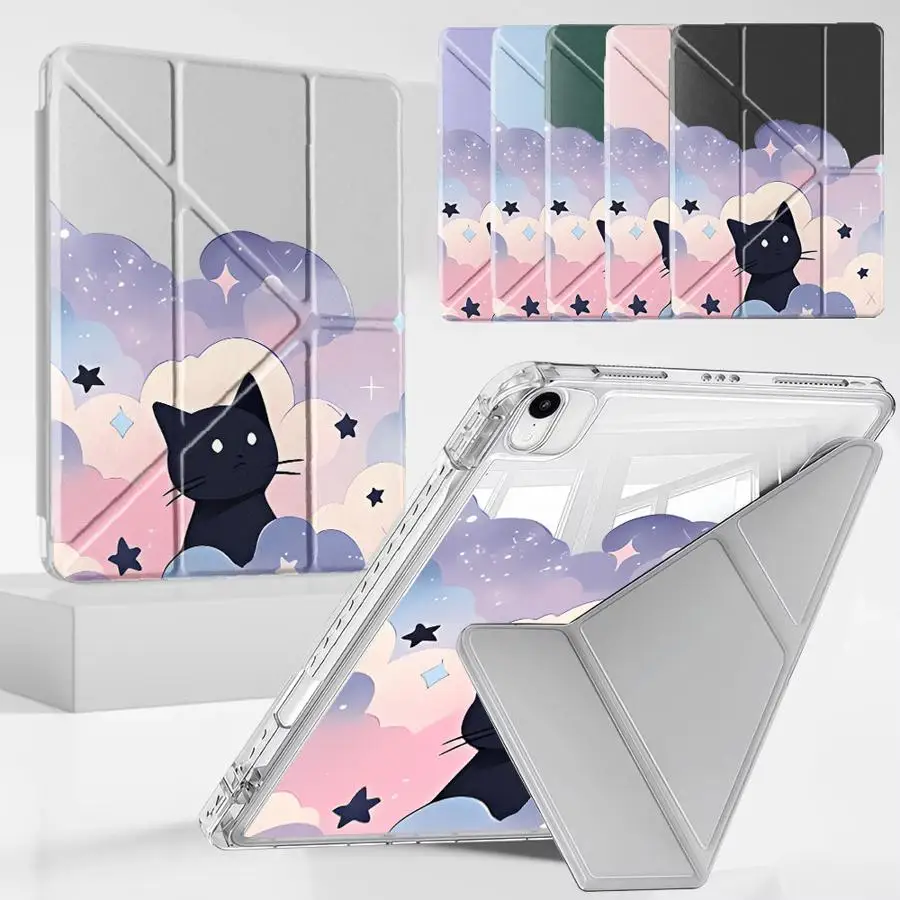 

Starry Sky Cat Tablet Case For iPad Pro 11th 10th 9th 8th 7th 12.9inch Pro 2025 Air 4 5 M3 M2 1 2 M4 11inch Mini 6 7 Y-Fold