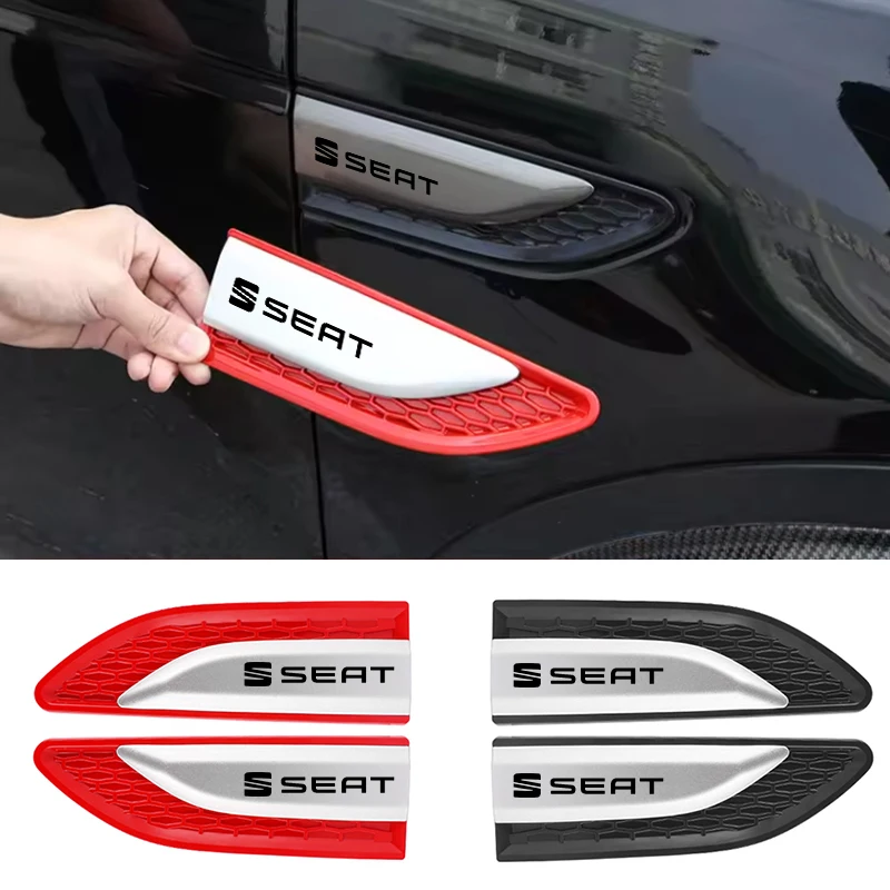 Etiqueta engomada del insignia del emblema del logotipo de la hoja del guardabarros lateral de la puerta del coche para Seat Leon Ibiza Alhambra Exeo Altea Arona Mii IBL accesorios del coche