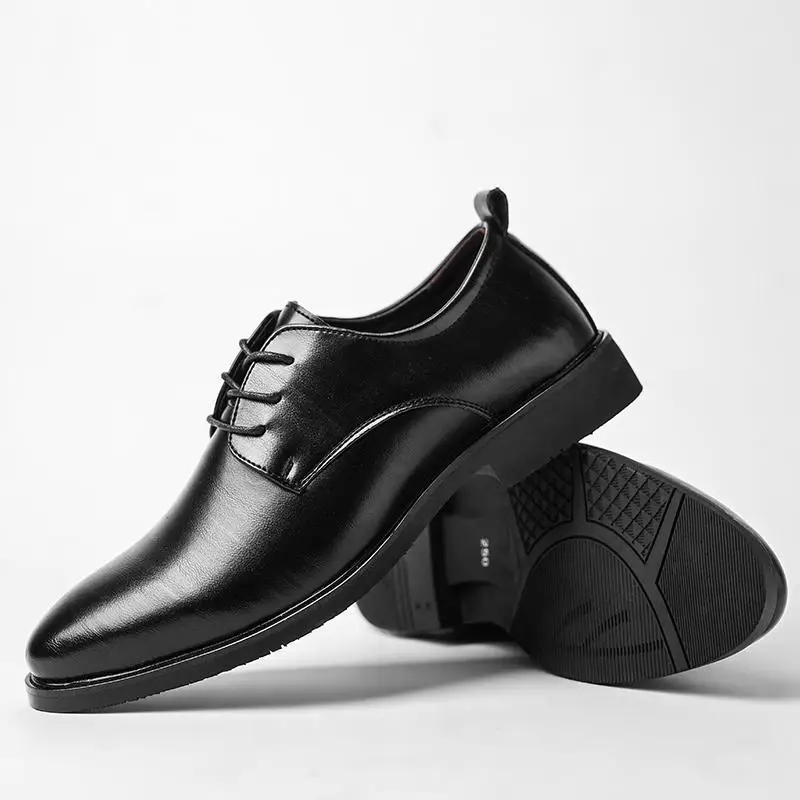 Zapatos de vestir de fiesta juvenil para hombre, zapatos de vestir formales de negocios, Retro coreano, negro británico