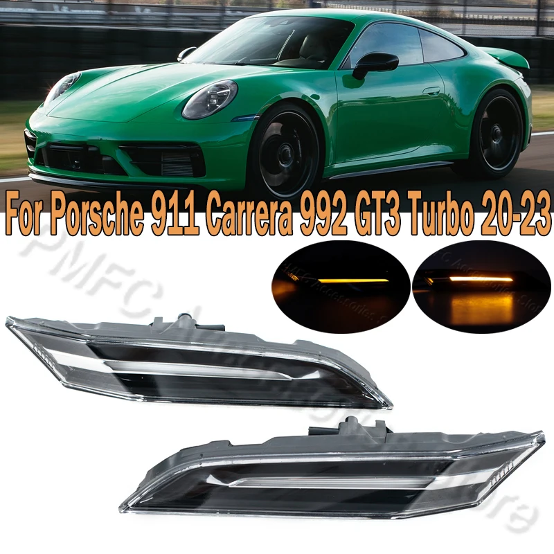 LED Turn Signal Light Fender Side Marker Blinker Indicator Lamp For Porsche 911 Carrera 992 GT3 Turbo 2020-2023 992953041C