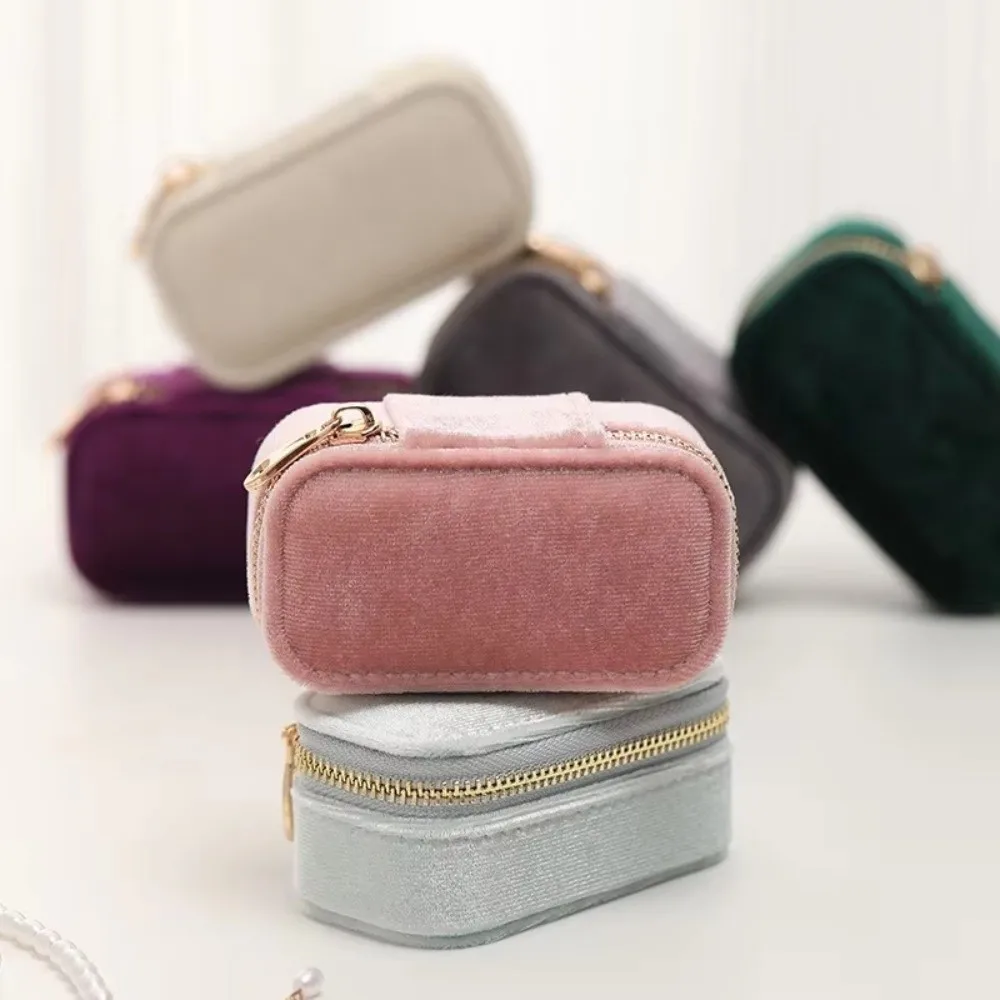

New Portable Small Jewelry Organizer Travel Display Ring Earring Gift Case Boxes Simple Mini Jewelry Accessories