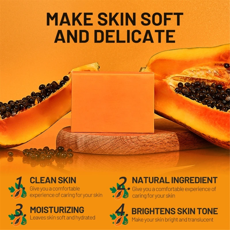 Sapone peeling esfoliante illuminante alla papaya sbiancante profondo esfoliante alla papaya Dropshipping