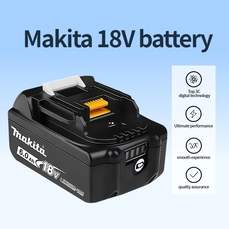 

100% Original Makita power tool Battery, 6.0Ah Makita 18V Battery, for Makita BL1860B BL1840 BL1830B BL1850B BL1850 BL1815♻