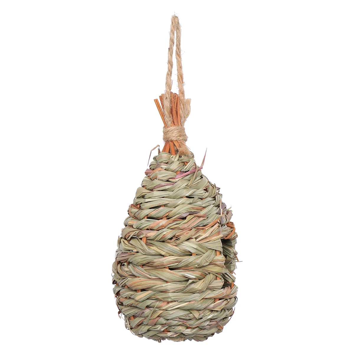 

Natural Grass Woven Hanging Birdhouse Nest Durable Light 2 Entrance Hole Sizes Garden Wildlife Bird Nesting House
