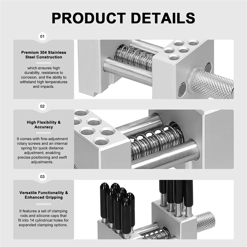 AS59 T004 Fixed Jig Bench Pliers 304 Stainless Steel Vise Fixture Multi-Function Clamp Model Making DIY Crafts Remodeling