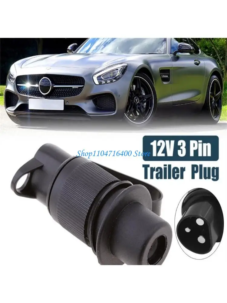

y1gd 3 Pin Trailer Plug and 3 Pin Trailer Socket for Agricultural Machinery Boats RVs Waterproof Tractor 2 Mount Points