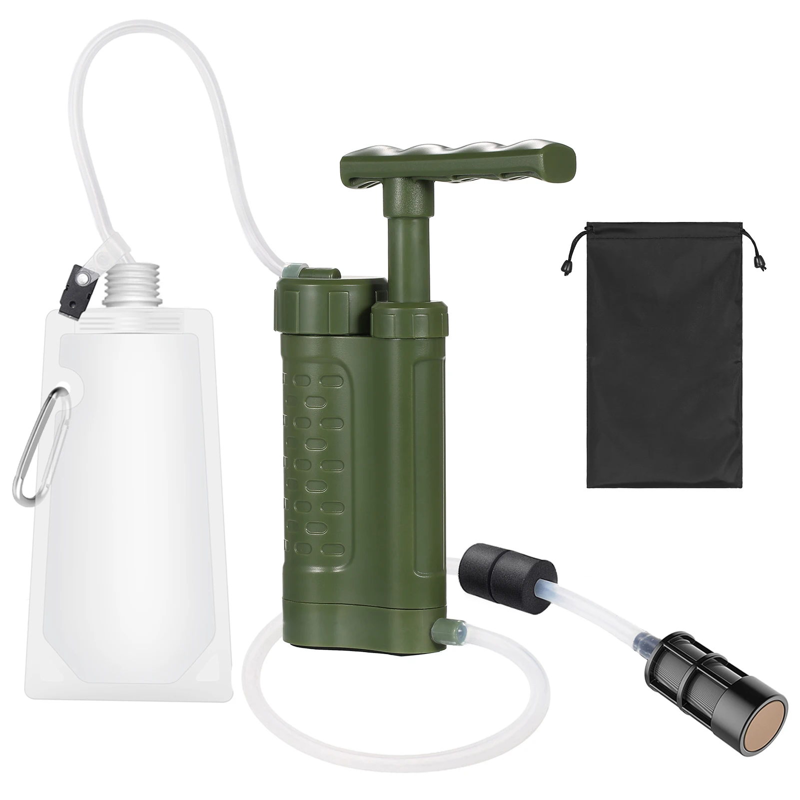 Water Purifier Pump Water Filtration System with 0.01 Micron Water Filter Portable Outdoor Emergency Survival Gear for Emergency