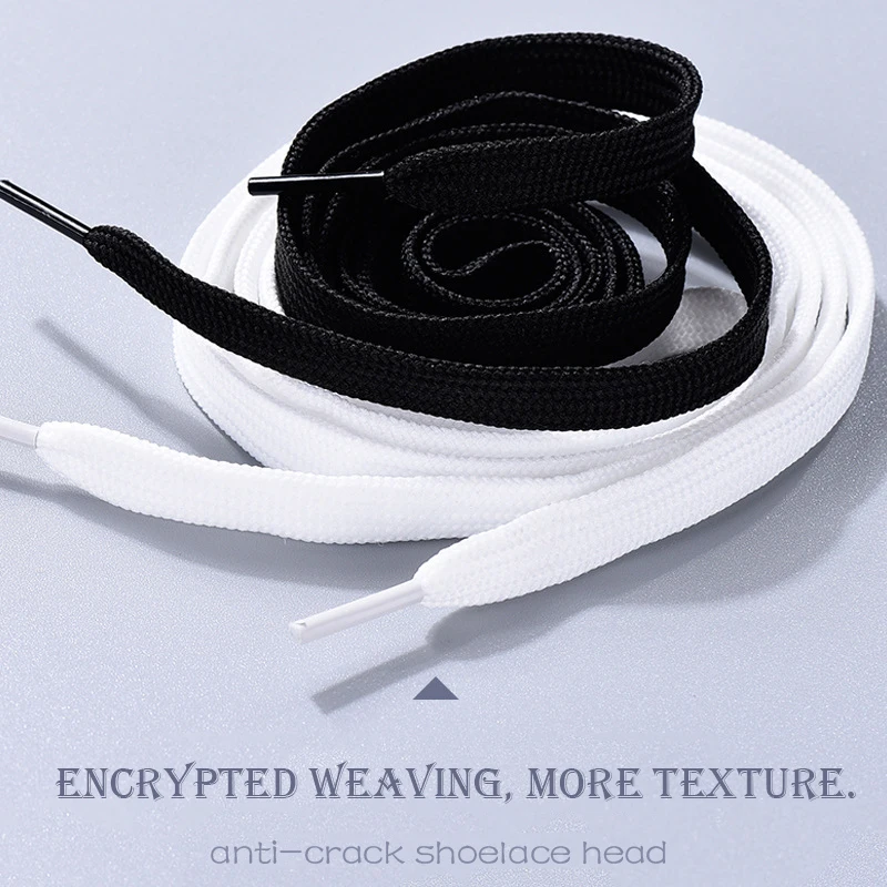 1 cm Width Classic Black Lurex Shoelaces Trendy Simple Shoelaces Sneaker White Casual Sports Leather Shoes Laces Dropship
