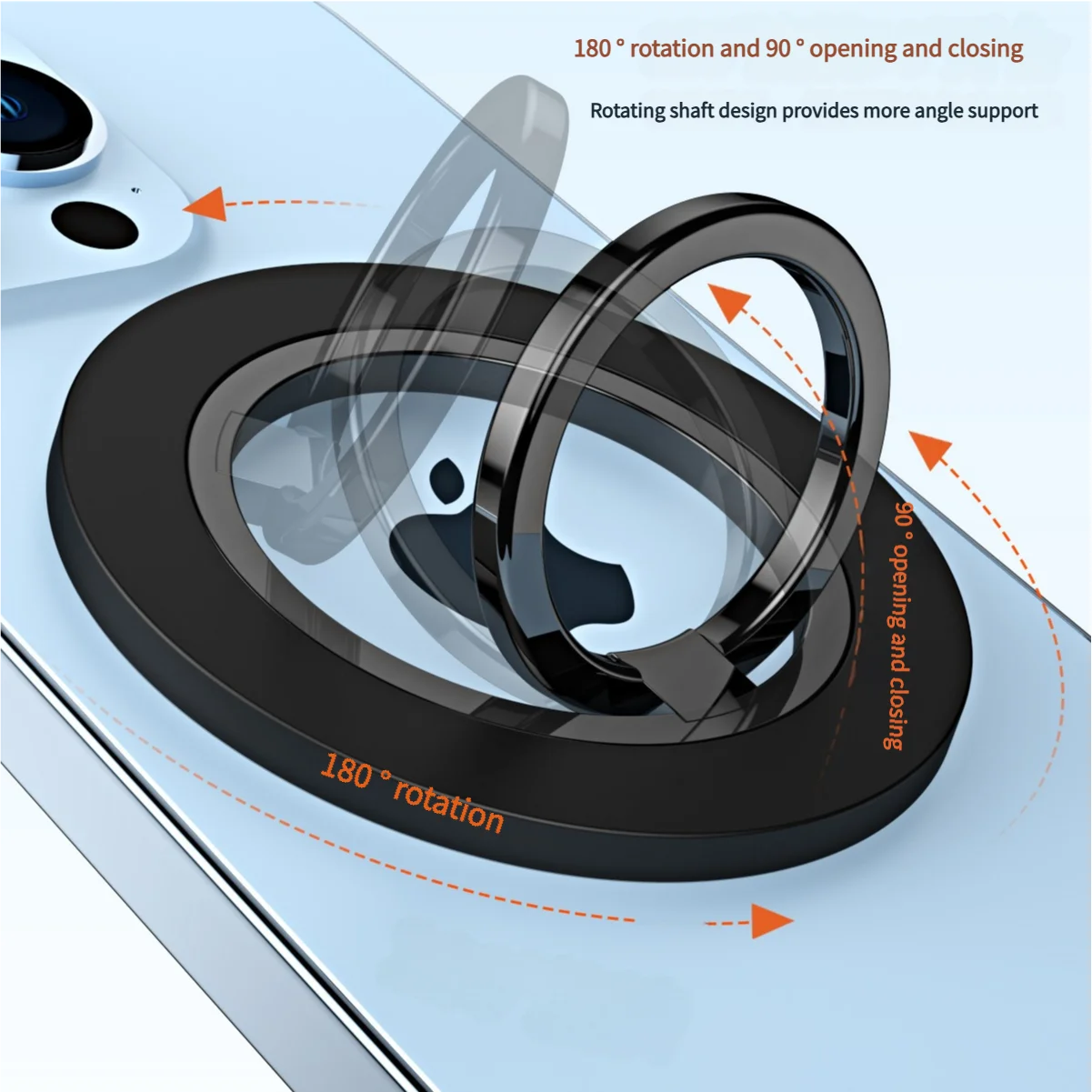 

For Magsafe Magnetic Rotate 1Pcs Strong Suction Rotating 360 Wall Stickers Everywhere Folding Ring Phone Holder Alloy Portable